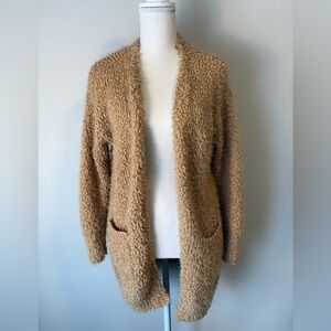 Love Tree Fuzzy Caramel Yellow Cardigan Size M